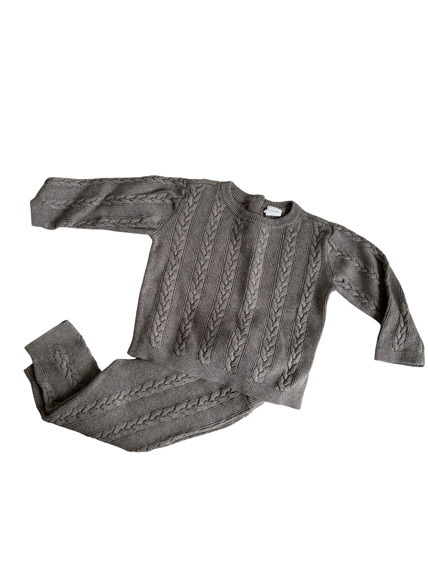 H&M Strick Set Hose und Pullover braun 74