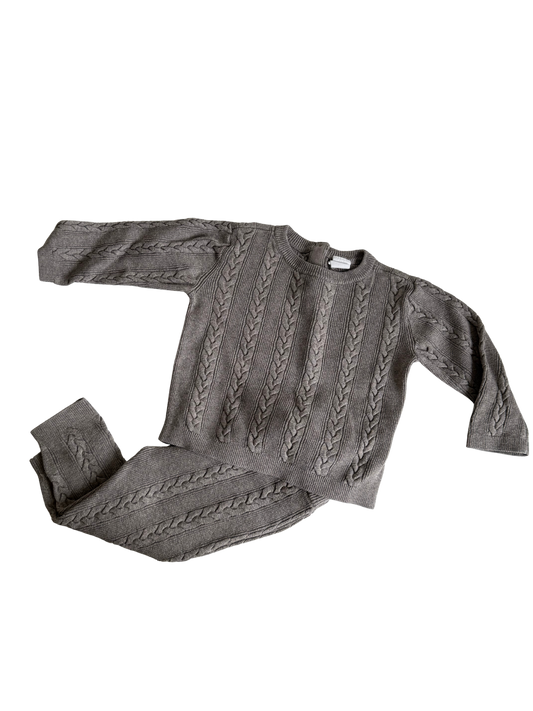 H&M Strick Set Hose und Pullover braun 74