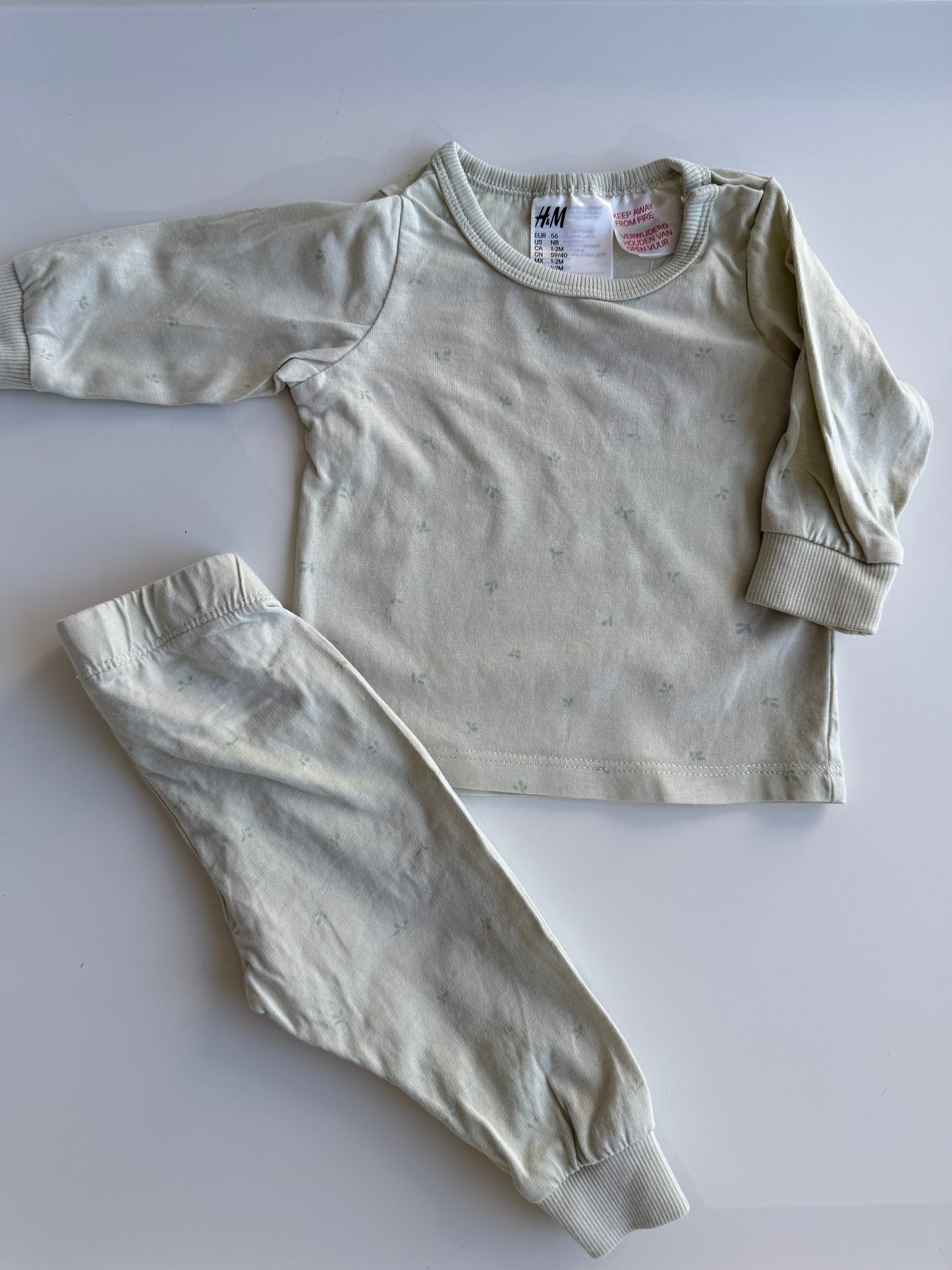 H&M Set Hose Longsleeve mintgrün 56
