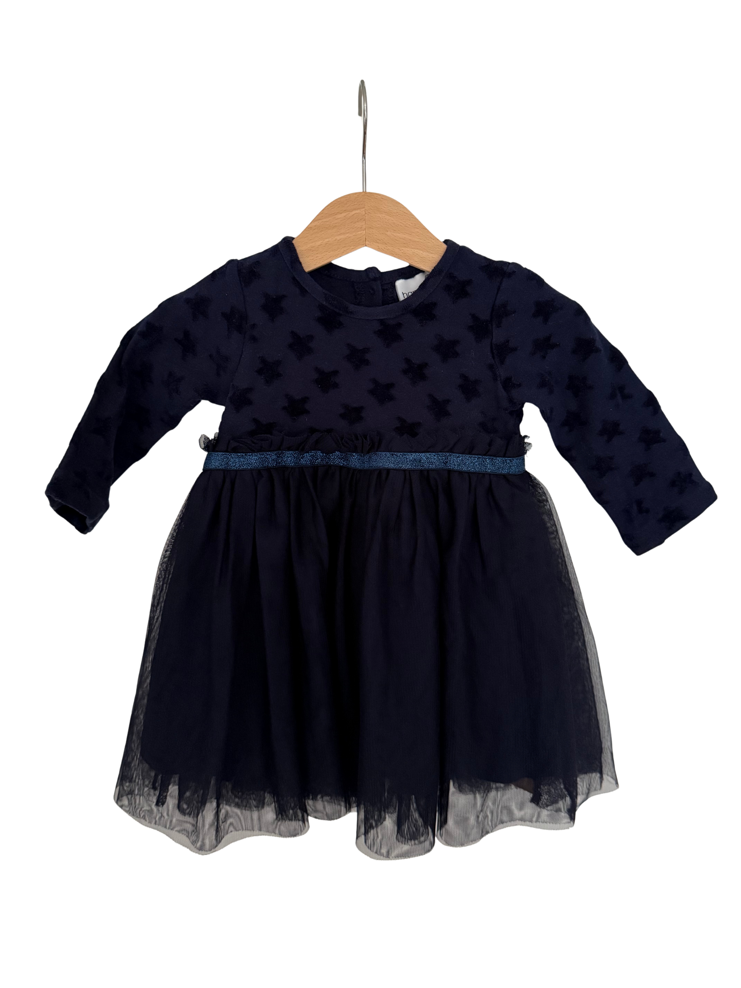 HAPPY GIRLS Kleid festlich dunkelblau Tüll Sterne 80