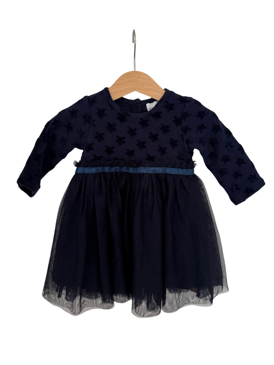 HAPPY GIRLS Kleid festlich dunkelblau Tüll Sterne 80