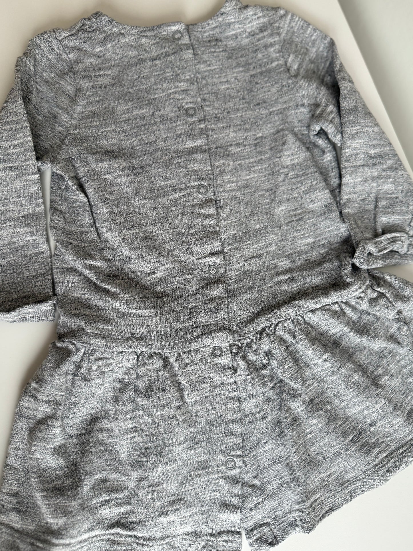 PETIT BATEAU Kleid grau mit Schleife 74