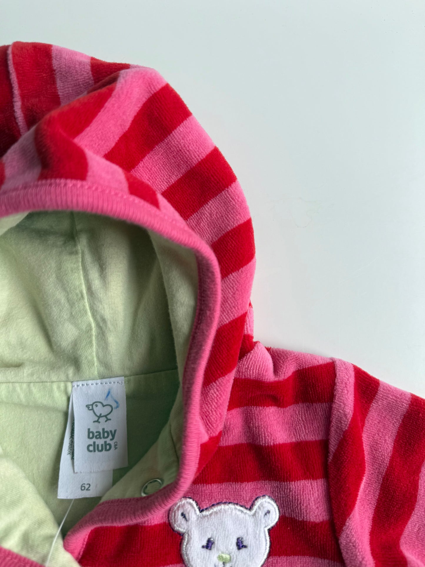 C&A Sweatjacke Nicki Strickjacke Bärchen rot pink 62