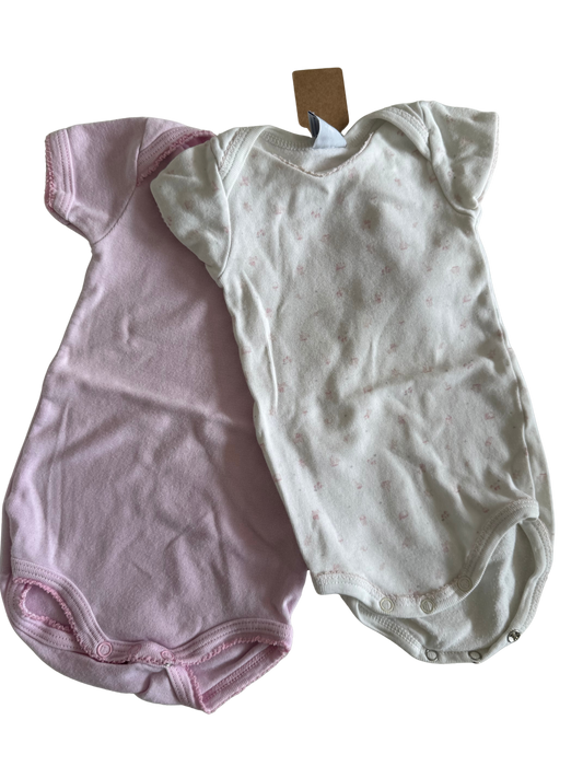 PETIT Bateau Body Set kurzarm rosa weiß 56/62