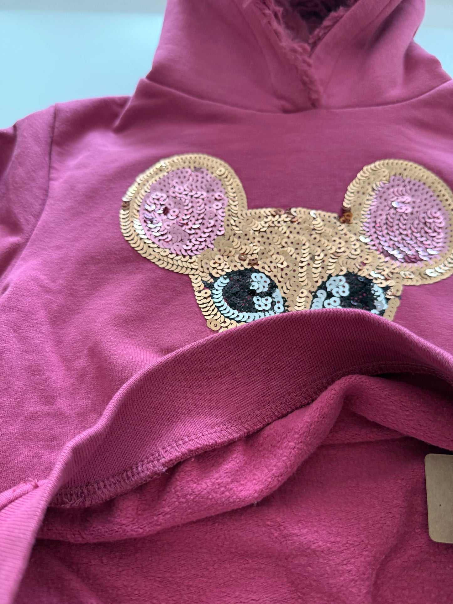 SOMEONE Sweatshirt Kapuze Glitzermaus 98