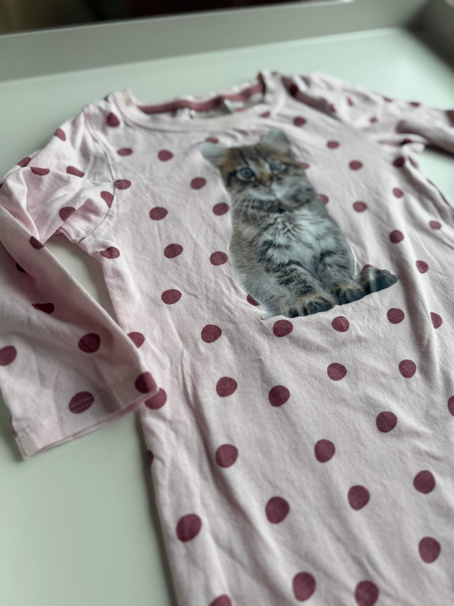 H&M Nachthemd Katze rosa 92