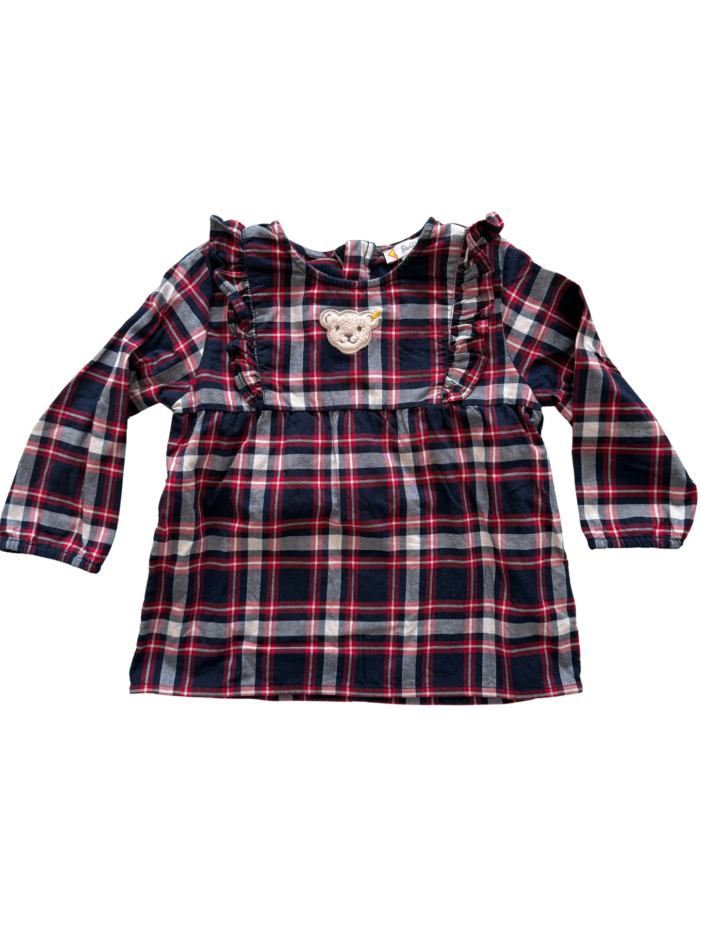 STEIFF Bluse rot blau kariert 86