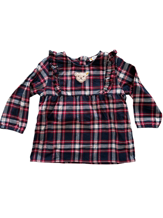 STEIFF Bluse rot blau kariert 86