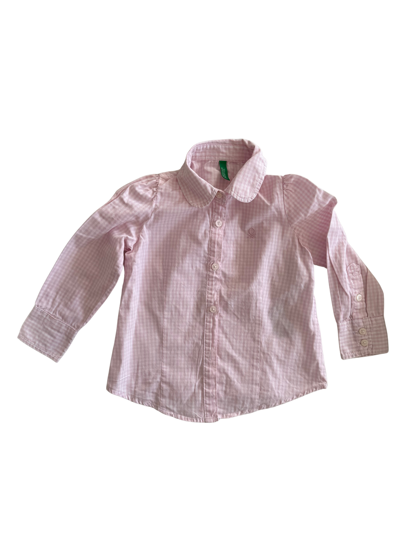 BENETTON Bluse rosa weiß kariert 86/92