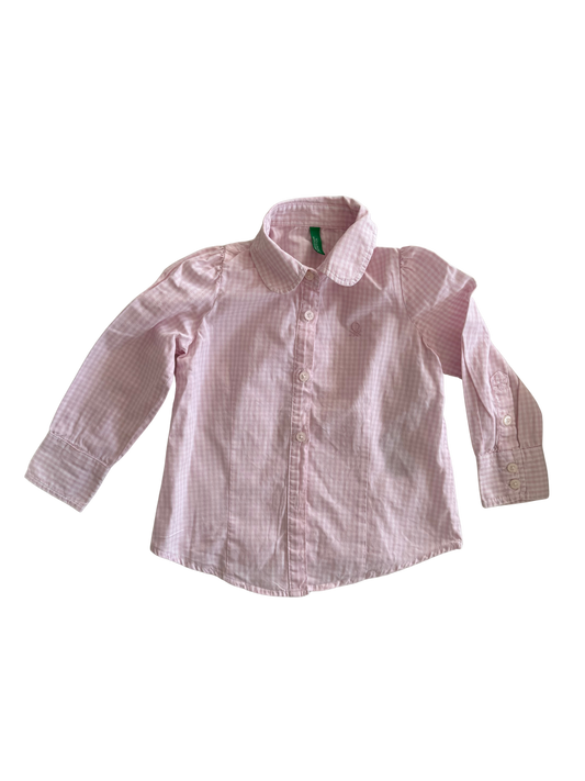 BENETTON Bluse rosa weiß kariert 86/92