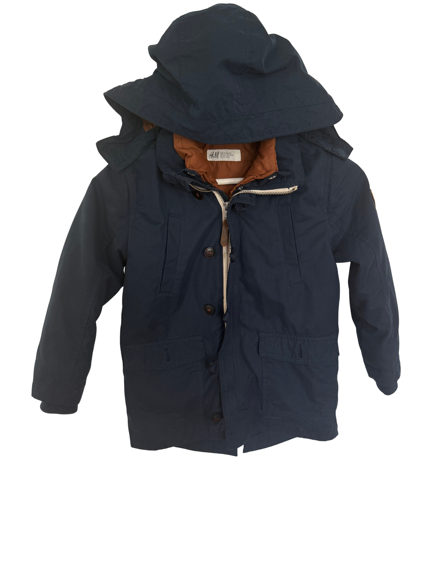 H&M Herbst- und Winterjacke dunkelblau braun 110