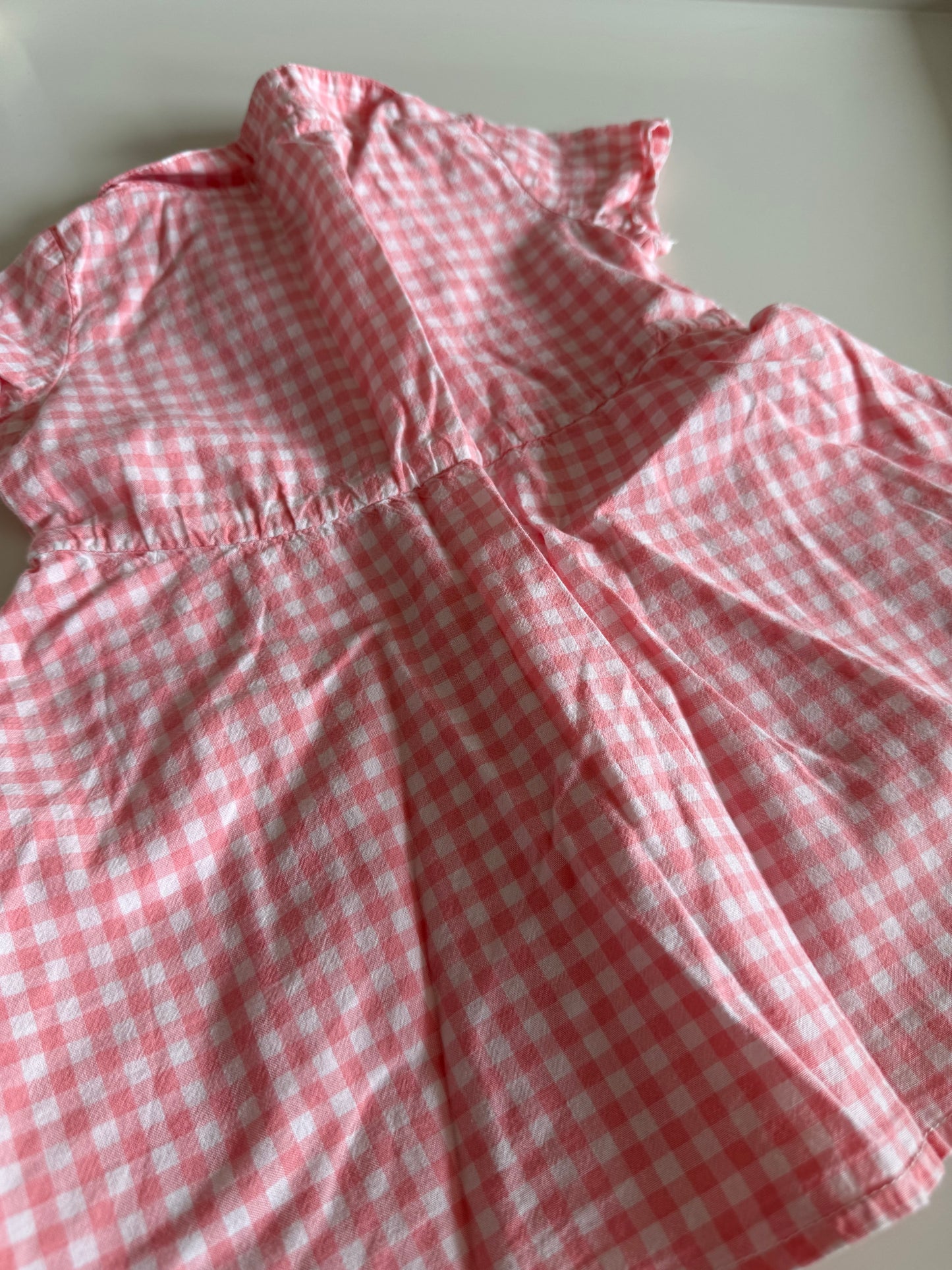 H&M Sommerkleid rosa weiß kariert 74