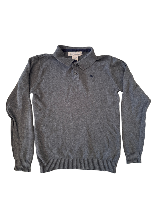 H&M Pullover Polokragen grau 134/140