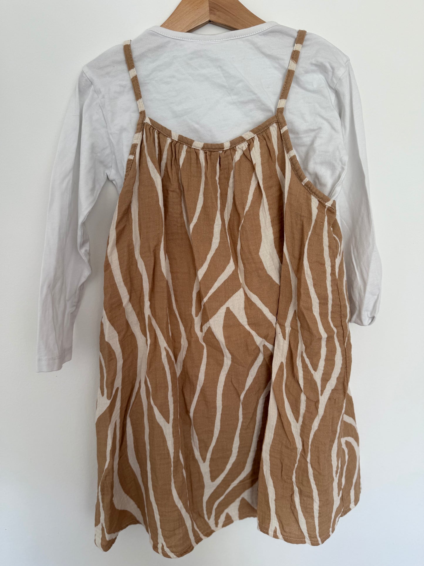 ZARA Kleid braun weiß 116