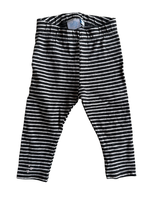 FEETJE Leggings dunkelgrau weiß gestreift 74