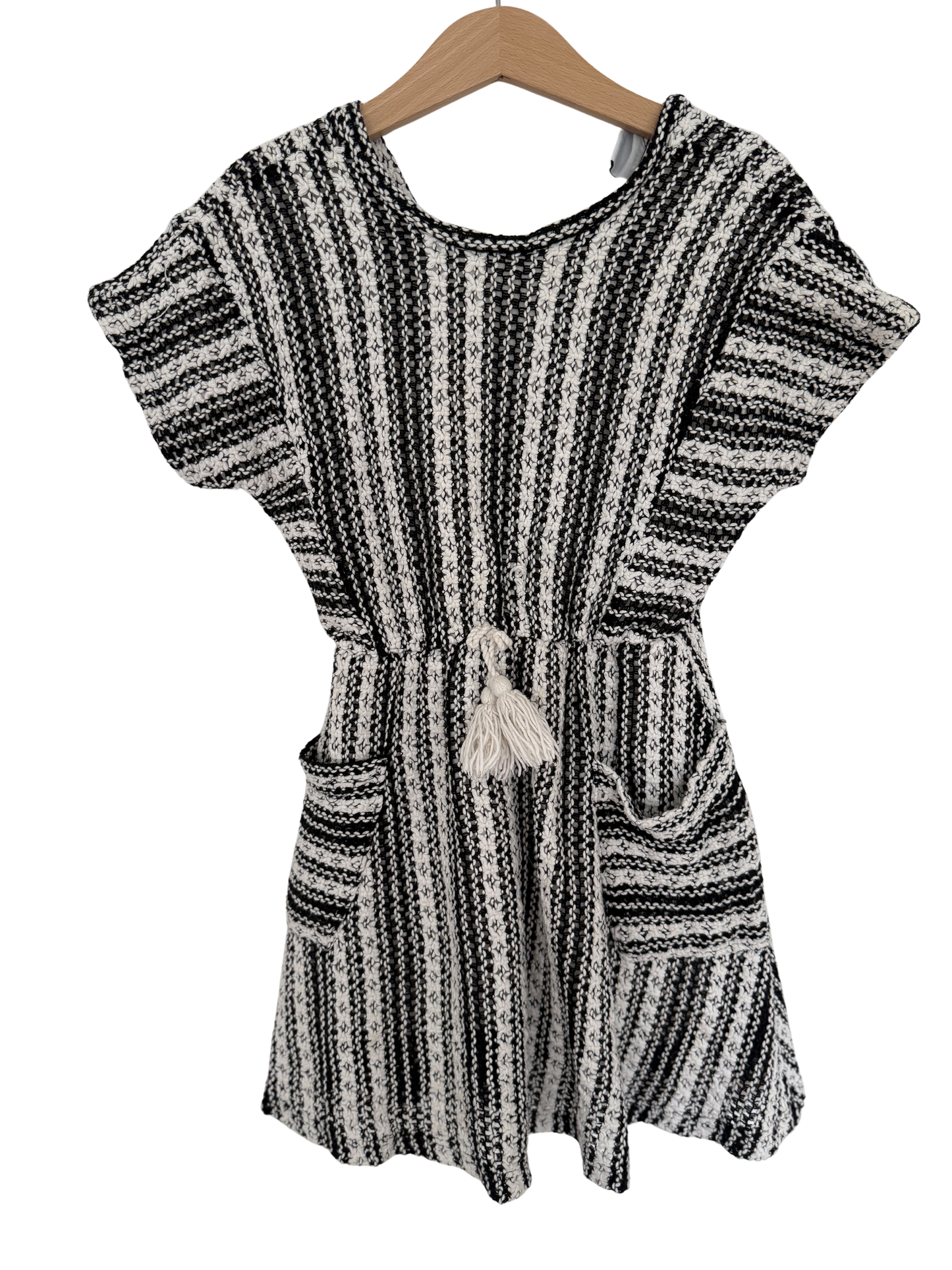 ZARA Kleid kurzarm schwarz weiß 116