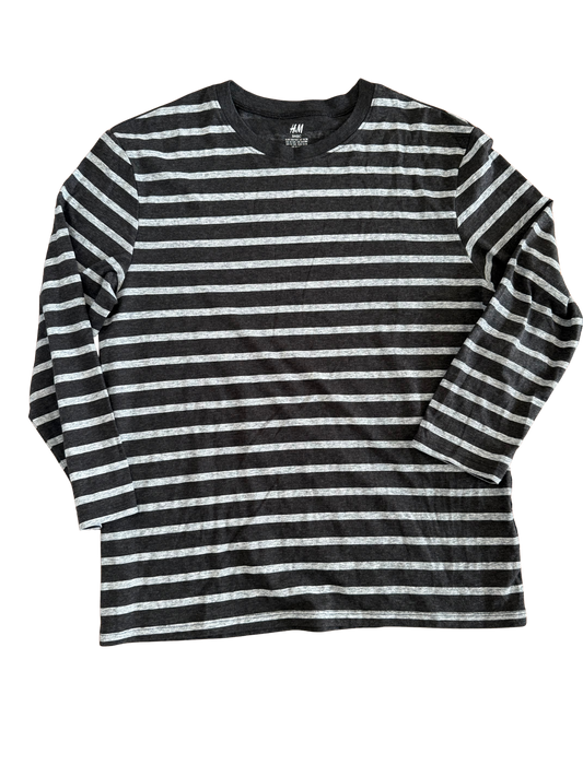 H&M Langarmshirt gestreift grau 158/164