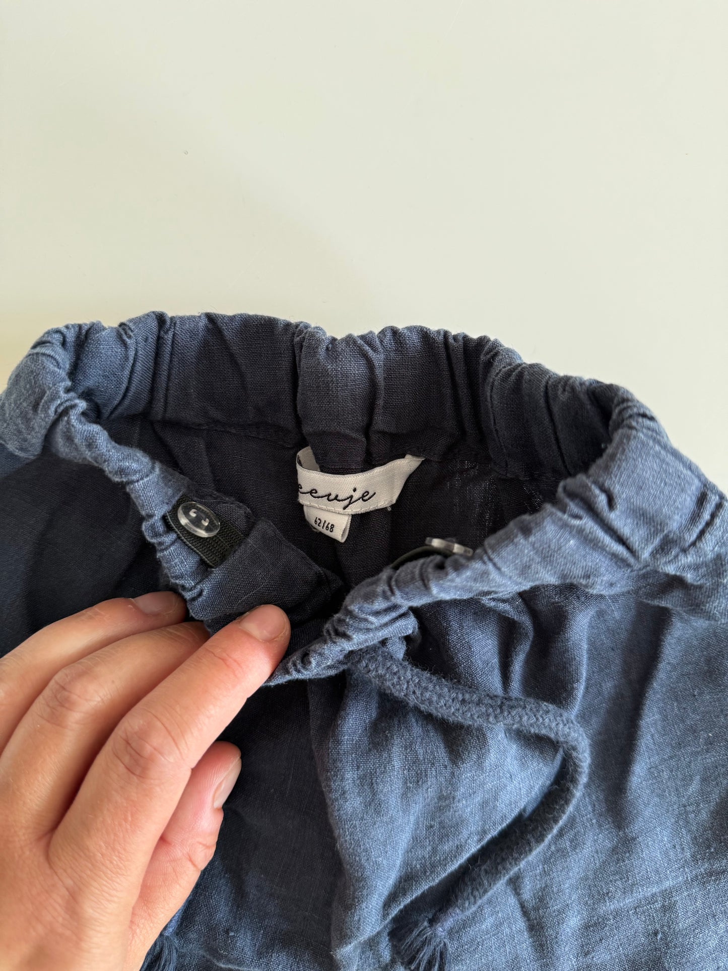 LEEVJE Shorts kurze Hose Leinen dunkelblau 62/68