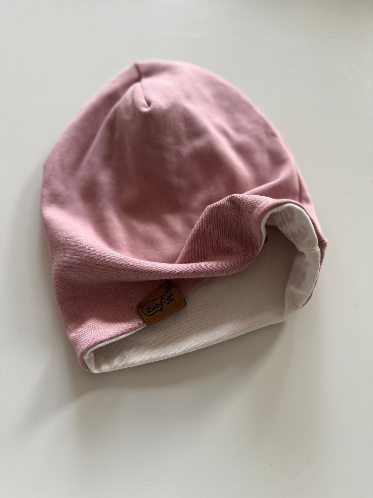 BABY CARL Mütze Jersey rosa beige 41/46