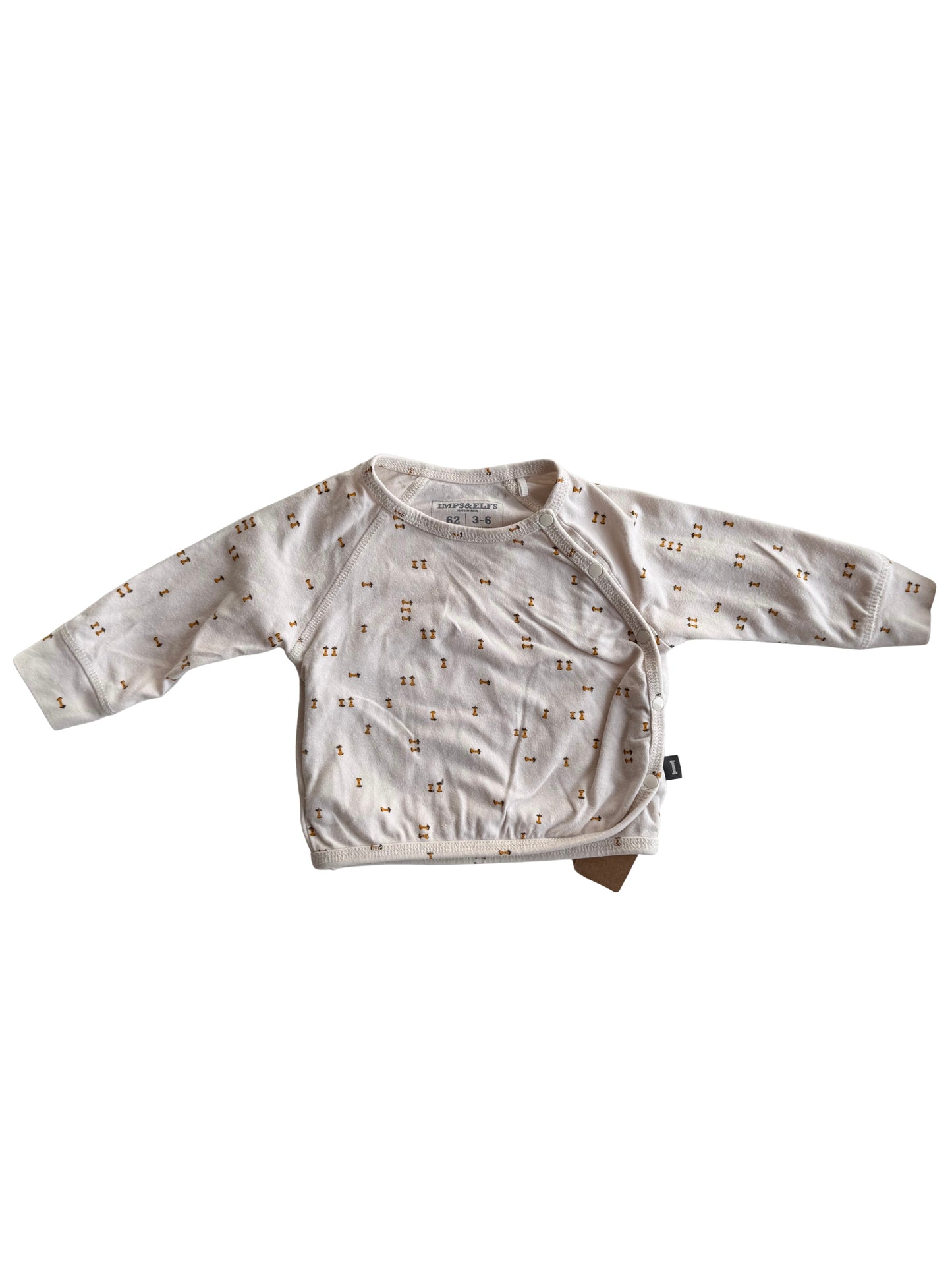 IMPS & ELFS Langarmshirt Wickeloberteil weiß gelb 62