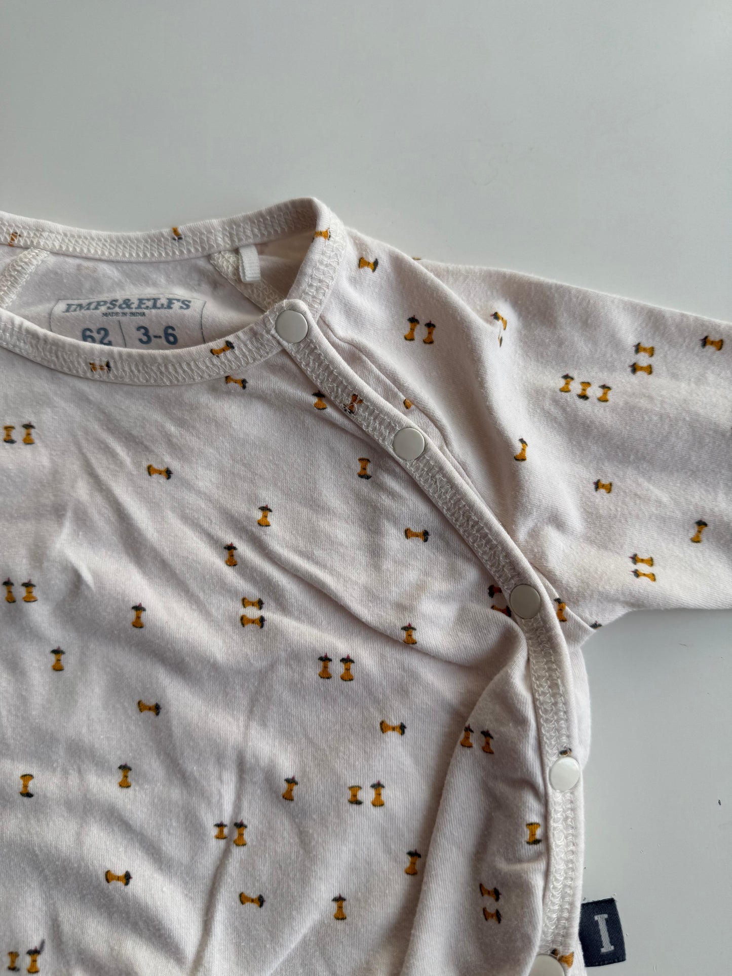 IMPS & ELFS Langarmshirt Wickeloberteil weiß gelb 62