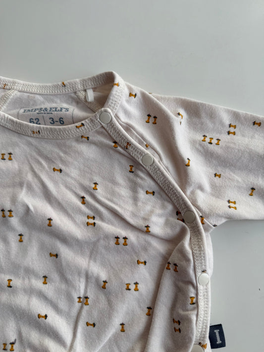 IMPS & ELFS Langarmshirt Wickeloberteil weiß gelb 62