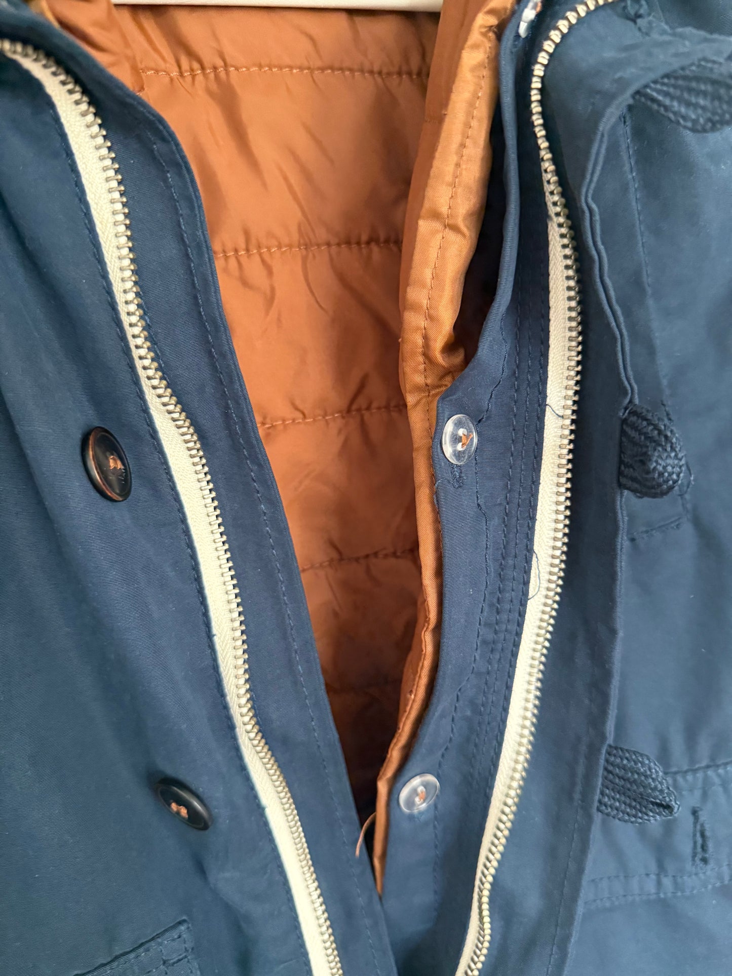 H&M Herbst- und Winterjacke dunkelblau braun 110