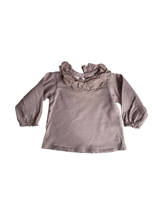 ZARA Langarmshirt braun beige 80
