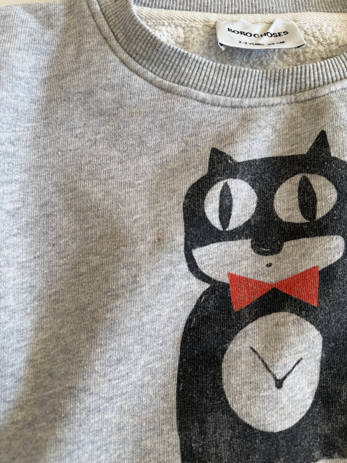 BOBO CHOSES Sweatshirt grau Katze 98