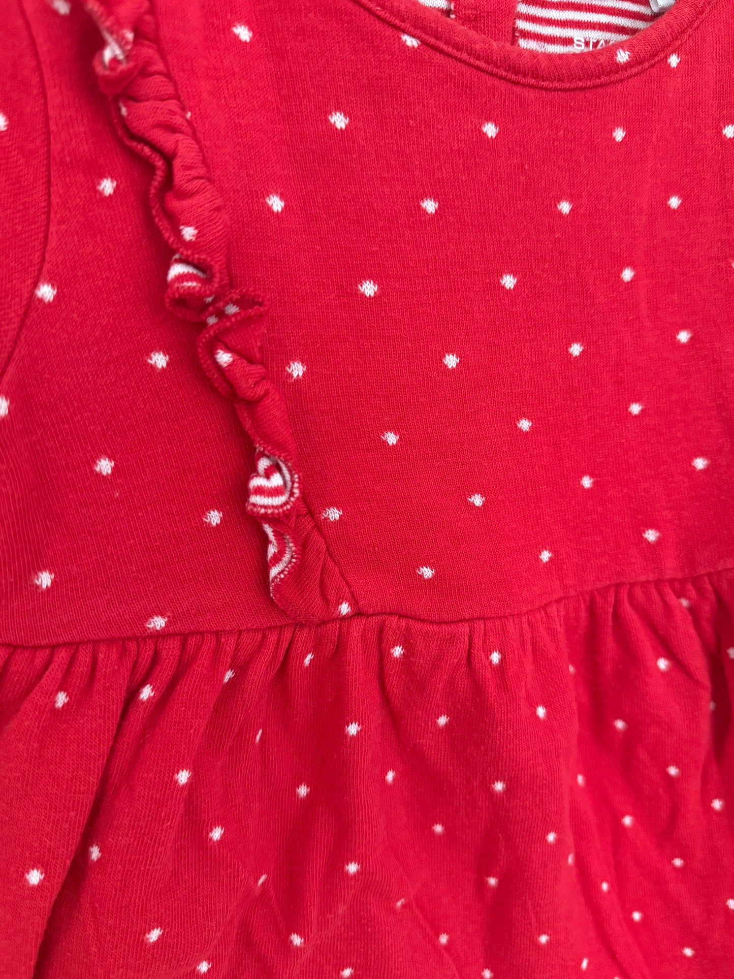 STACCATO Kleid Strick rot weiß 80