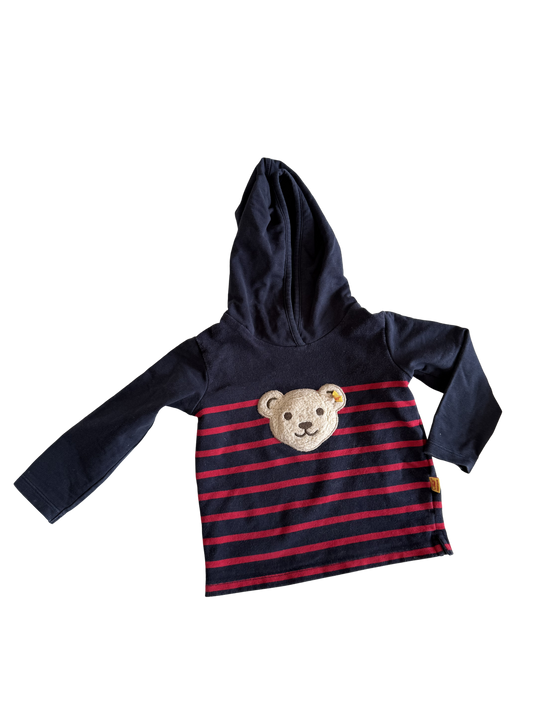STEIFF Kapuzen Sweatshirt blau rot Bärchen 74