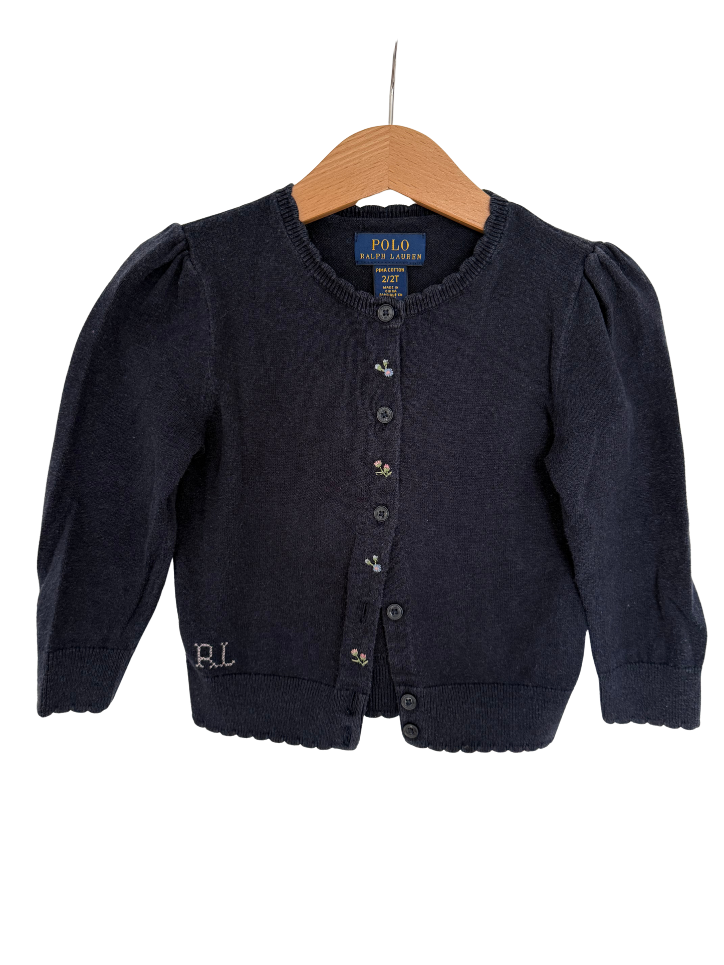 RALPH LAUREN Strickjacke Blümchen dunkelblau 92