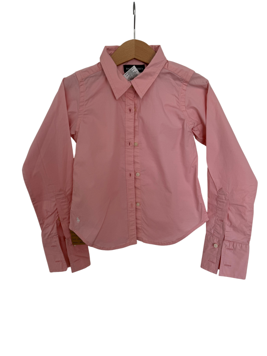 RALPH LAUREN Bluse Manschetten rosa 110/116