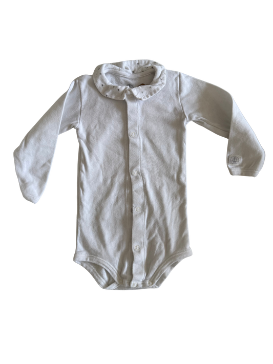 PETIT BATEAU Body langarm Kragen weiß 74