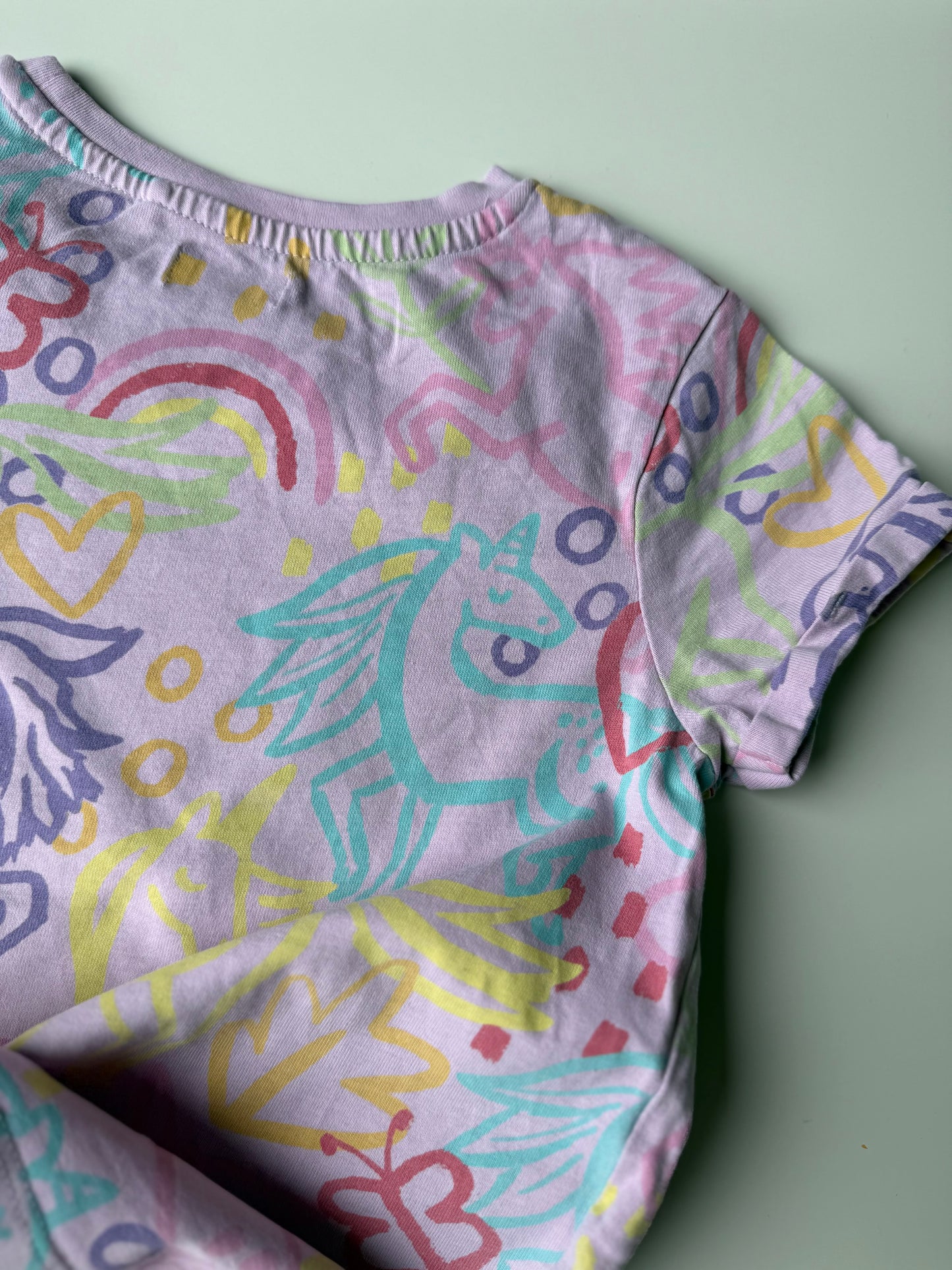 NEXT T-Shirt Einhörner lila bunt 116