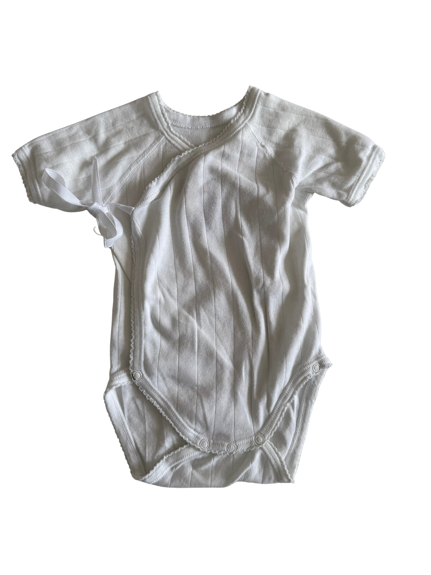 PETIT BATEAU Wickelbody Body kurzarm weiß 56/62