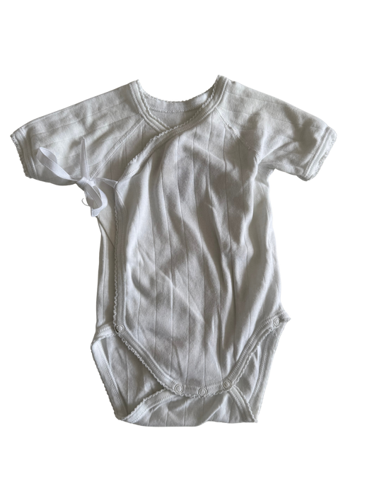 PETIT BATEAU Wickelbody Body kurzarm weiß 56/62