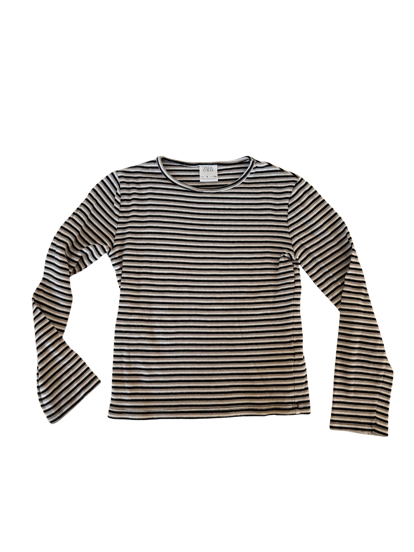 ZARA Langarmshirt schwarz grau weiß 134