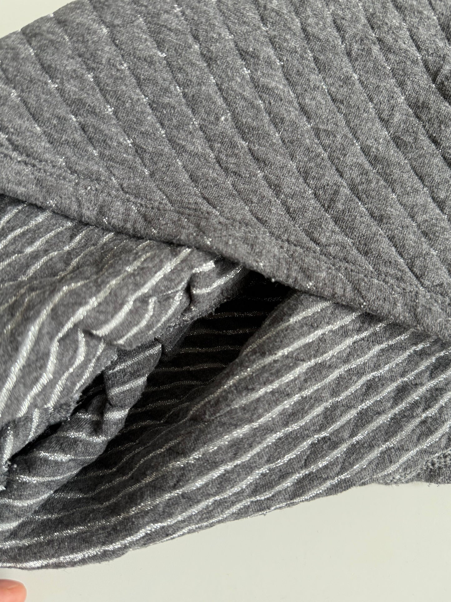 BENETTON Kleid dunkelgrau Silber festlich 80