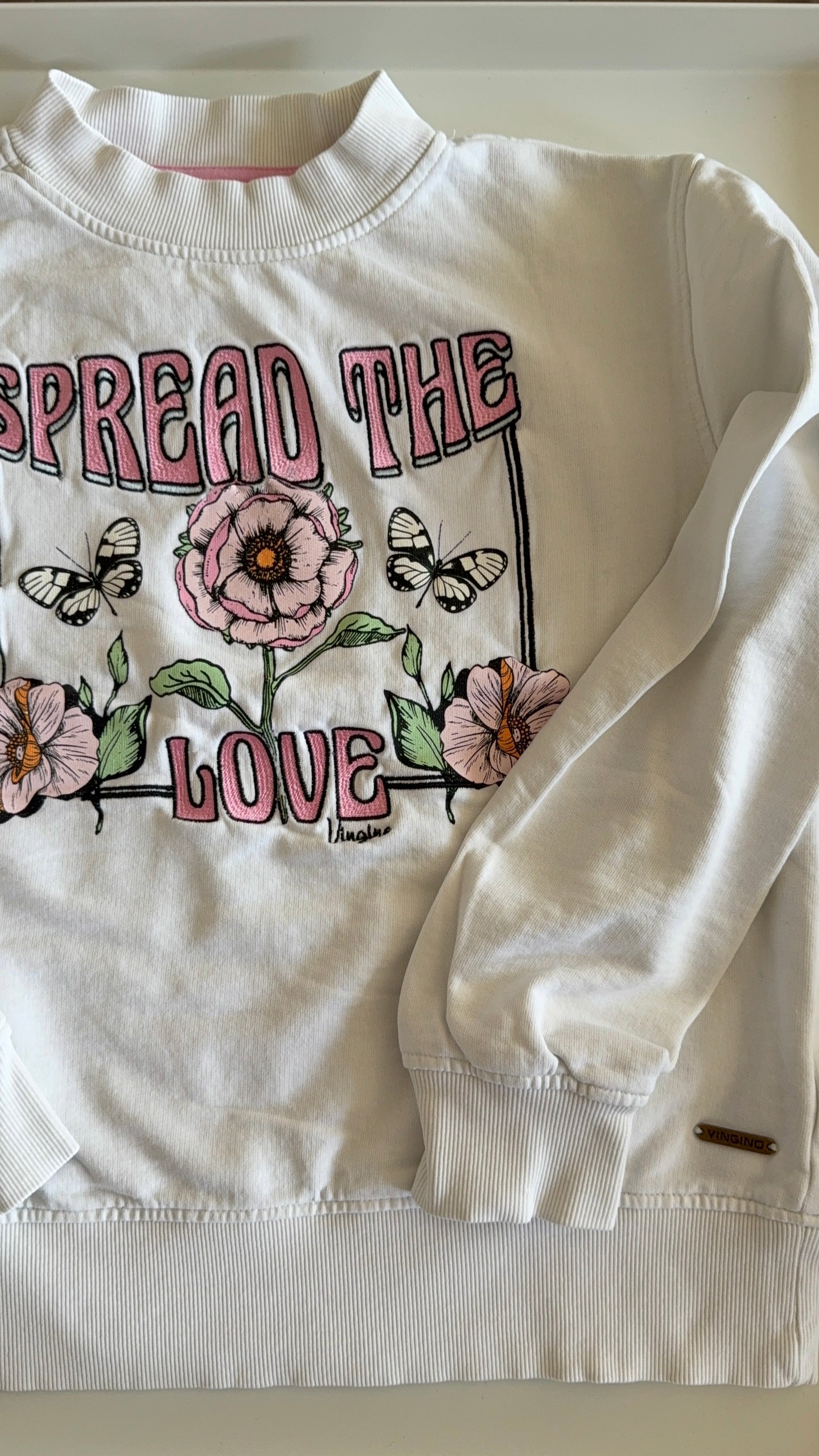 VINGINO Sweatshirt Rosen weiß 158/164