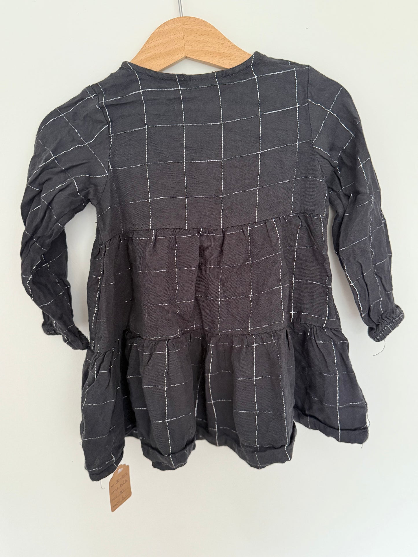 H&M Kleid dunkelgrau silber 80