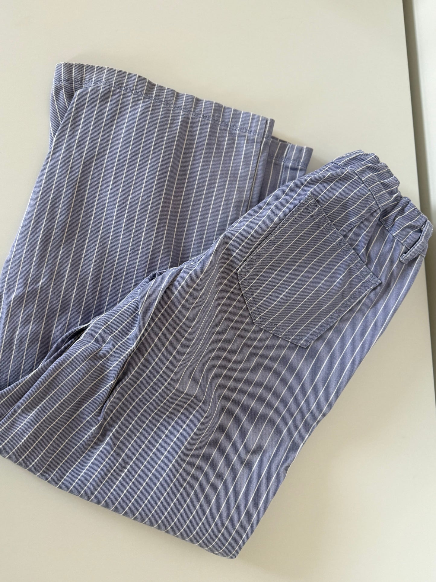 NAME IT Wideleg Jeans gestreift blau weiß 146