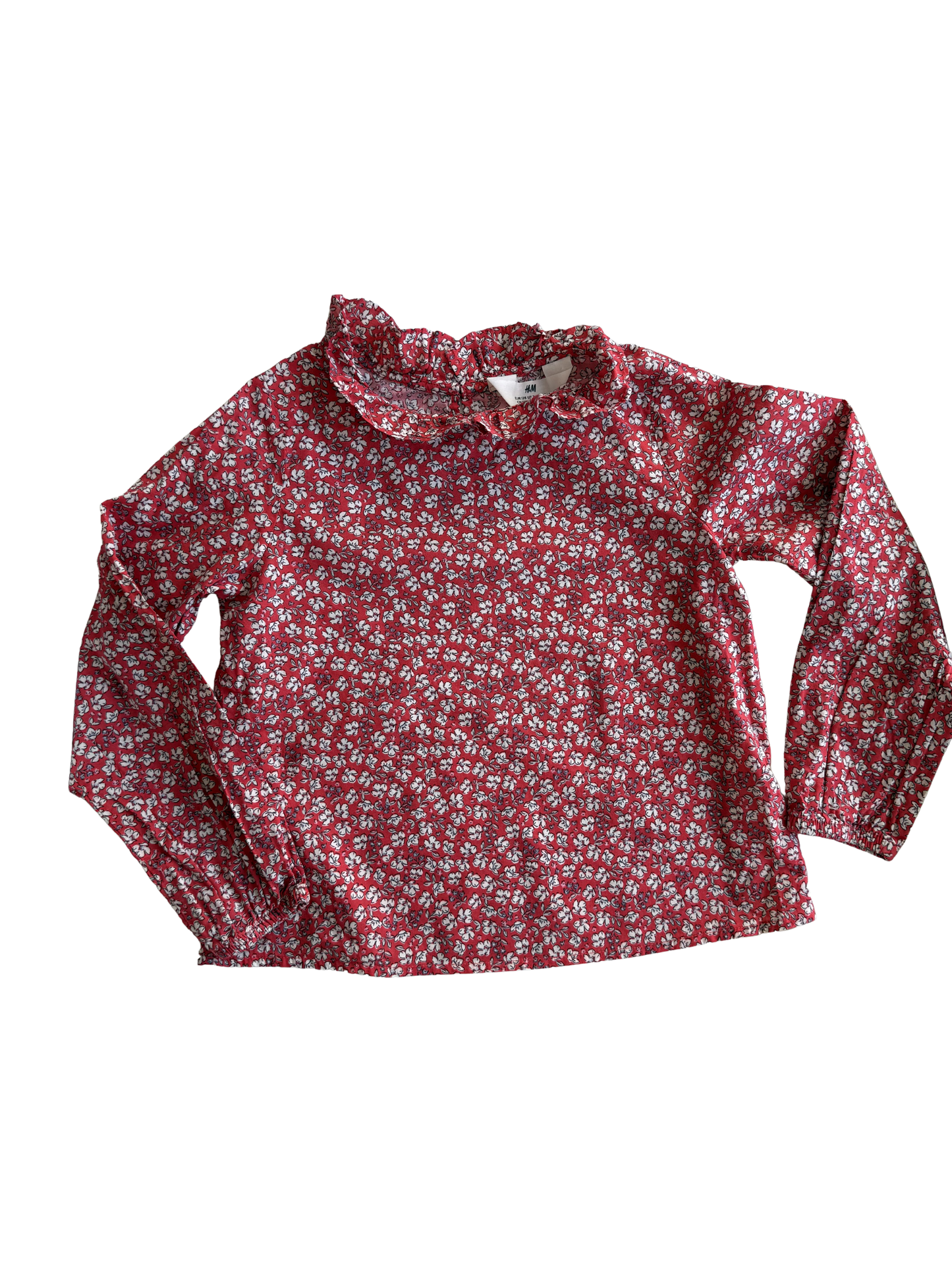 H&M Bluse Streublumen rot 128