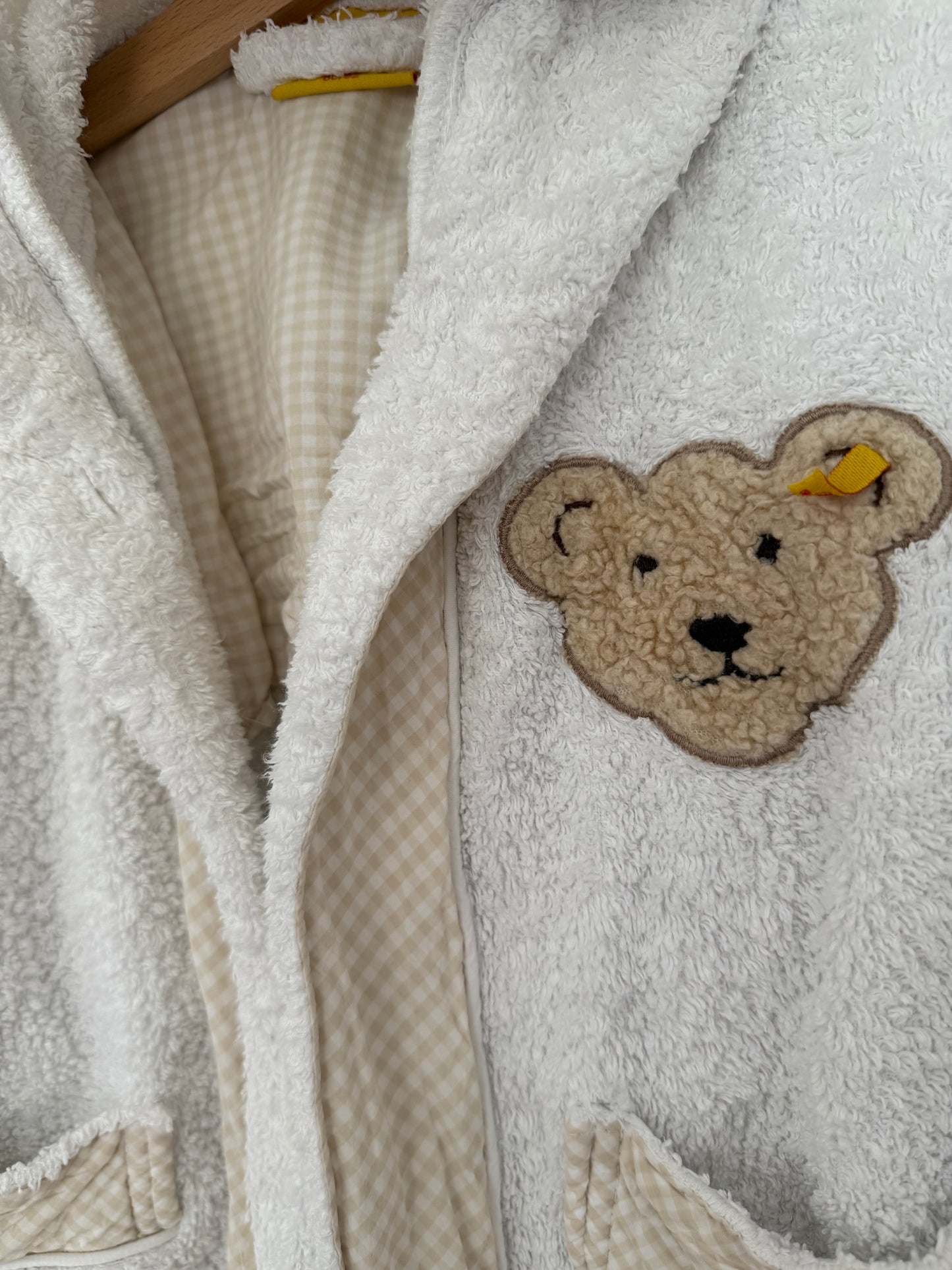 STEIFF Bademantel weiß Bärchen 86/92