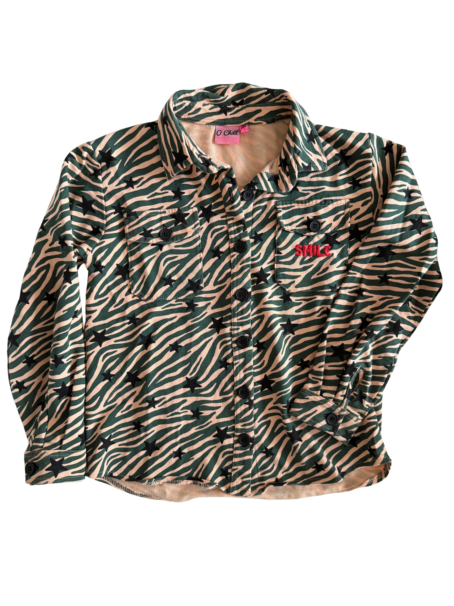 O‘CHILL Hemd Zebra grün beige smile 128/134