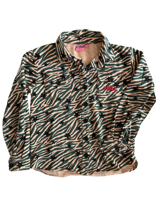 O‘CHILL Hemd Zebra grün beige smile 128/134