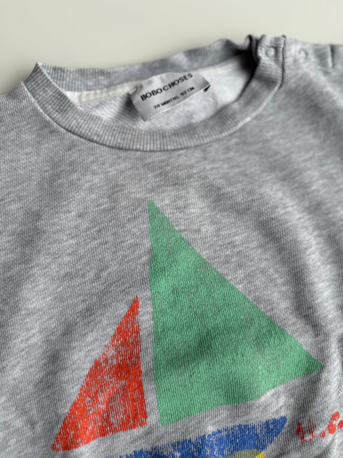 BOBO CHOSES Sweatshirt Segelboot grau 92