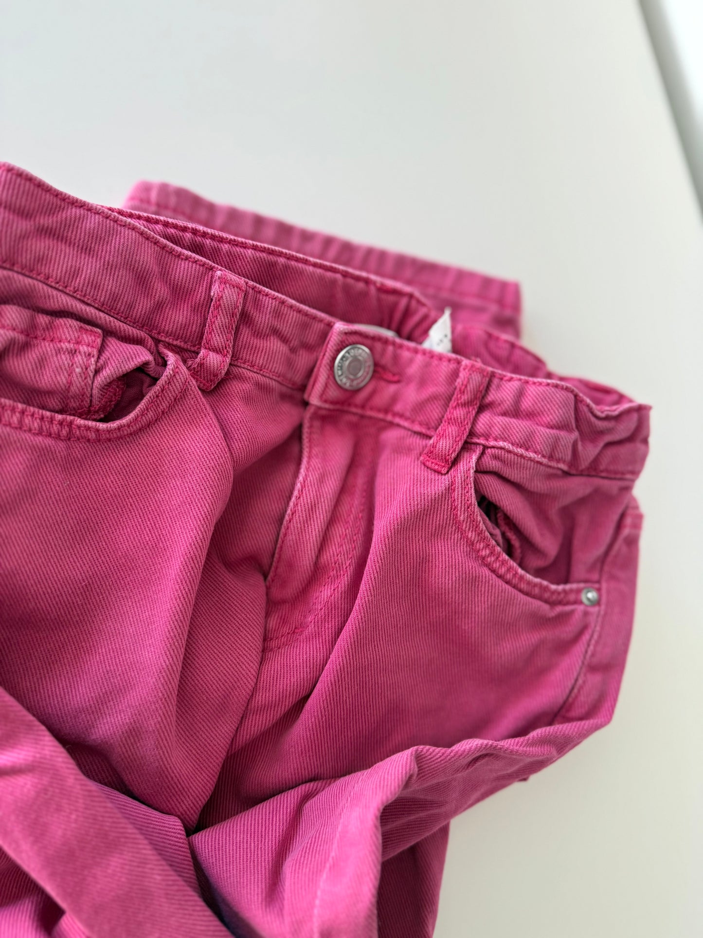 H&M Jeans wideleg pink 110