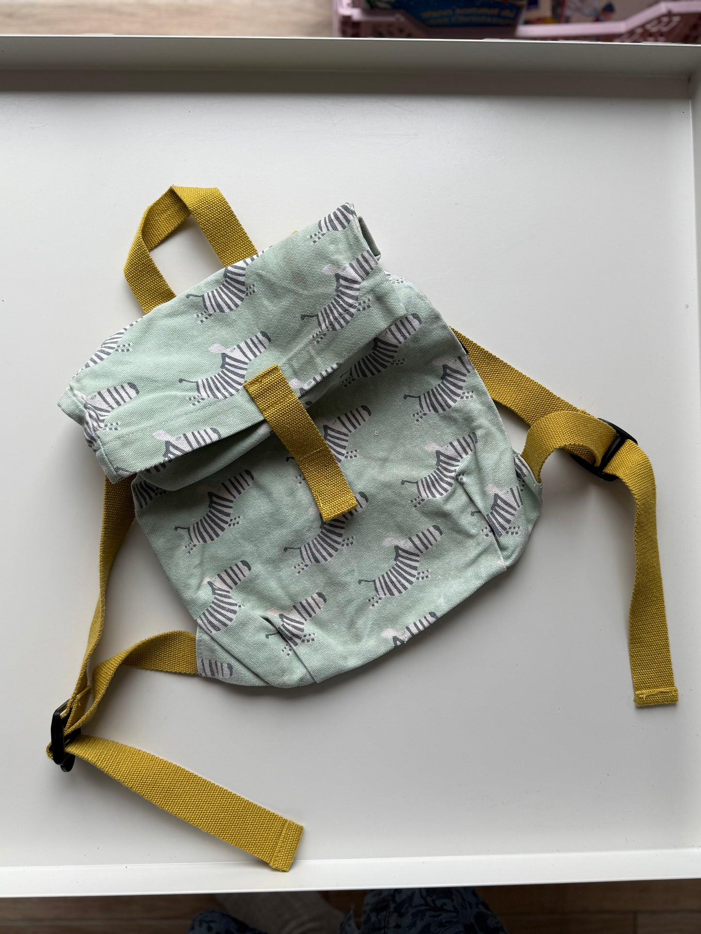 MAISON PETIT JOUR Rucksack Zebras Türkis gelb