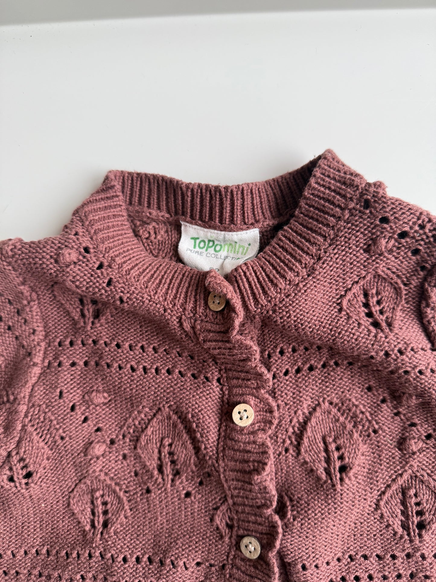 TOPOMINI Strickjacke Burgunder braun lila 80